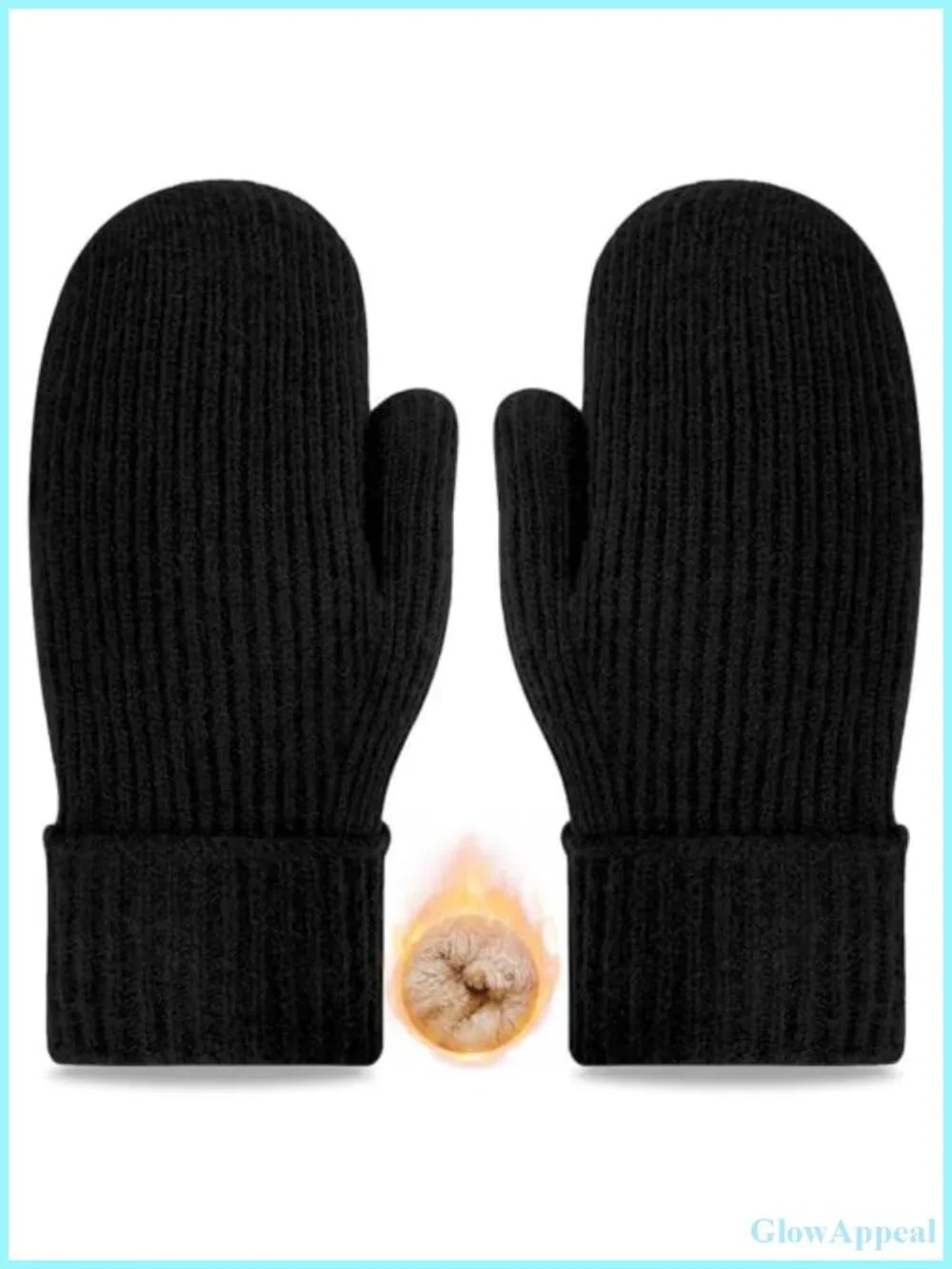 Wool Winter Gloves Men Women Fleece Lined Thermal Stretch Knit Mittens